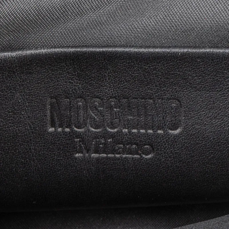 Moschino Leather Lettering Emblem Crossbody Bag