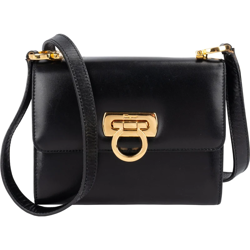 Salvatore Ferragamo Leather Gancini Mini Flap Crossbody Bag