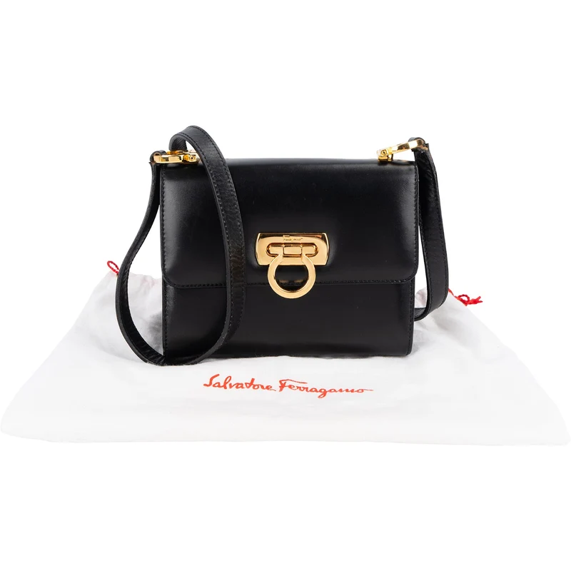 Salvatore Ferragamo Leather Gancini Mini Flap Crossbody Bag