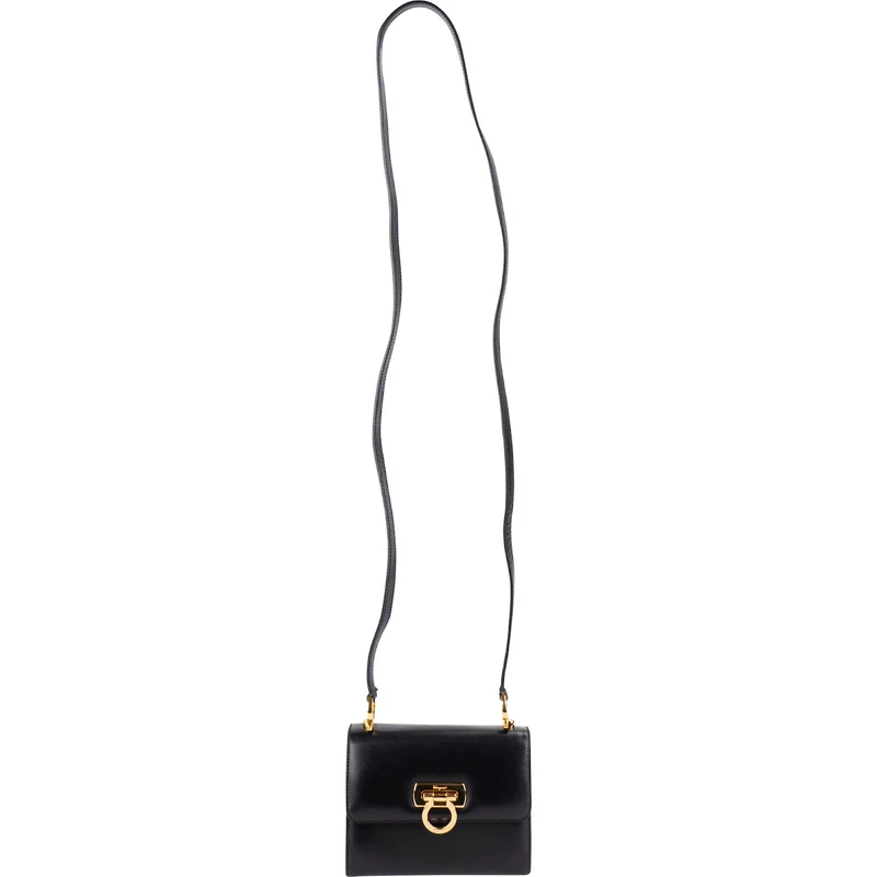 Salvatore Ferragamo Leather Gancini Mini Flap Crossbody Bag