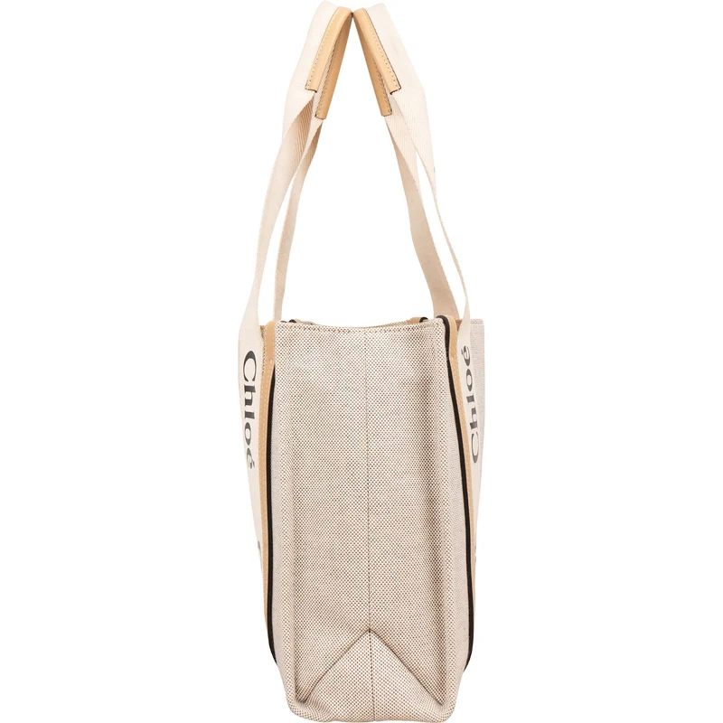 Chloé Canvas Medium Woody Tote Shoulder Bag