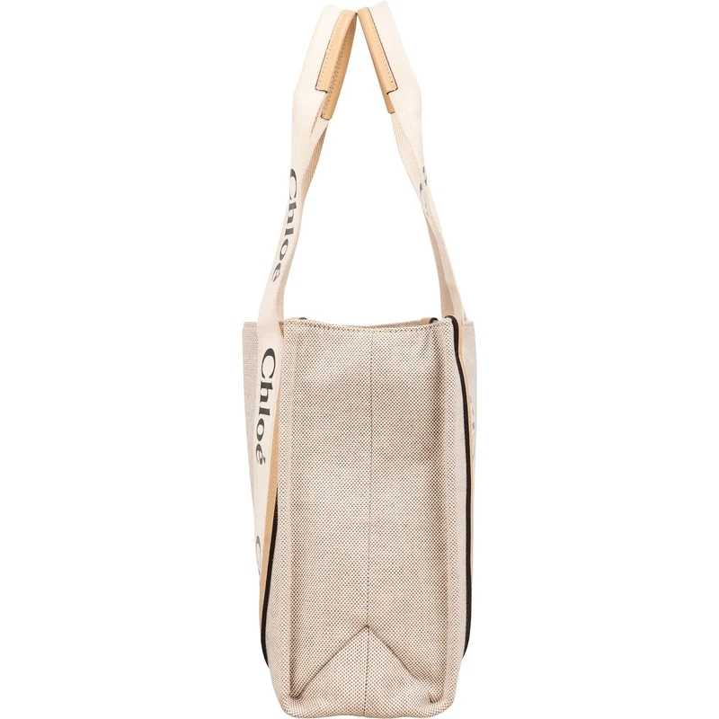 Chloé Canvas Medium Woody Tote Shoulder Bag
