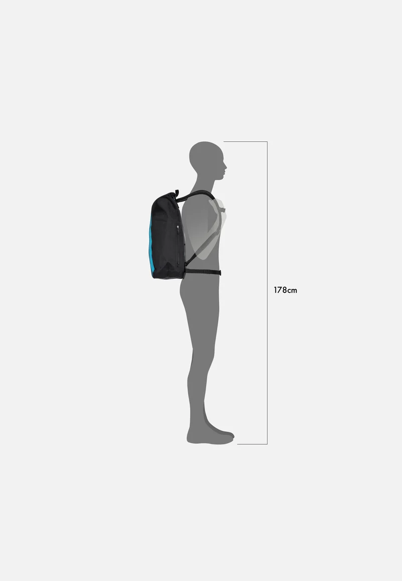 Velocity 29L Petrol Schwarz - Rolltop Rucksack