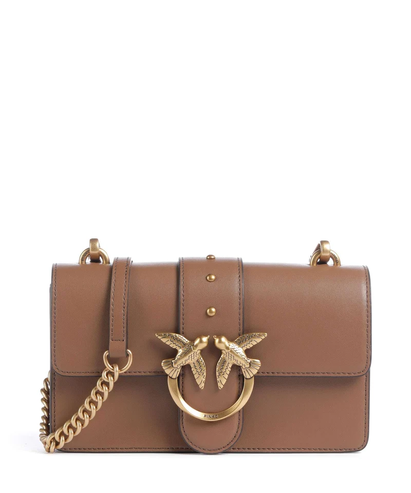 Pinko Love One Mini Umhängetasche marrone cognac/antique gold