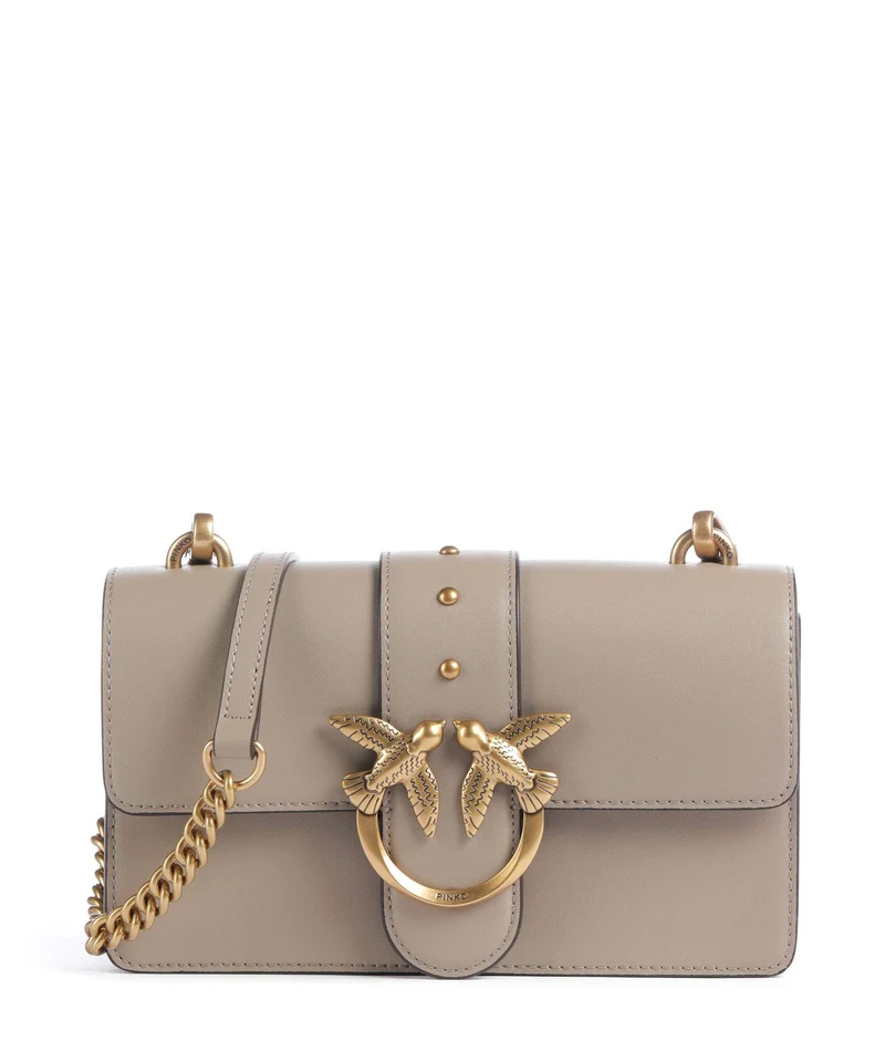 Pinko Love One Mini Umhängetasche grigio talpa/antique gold