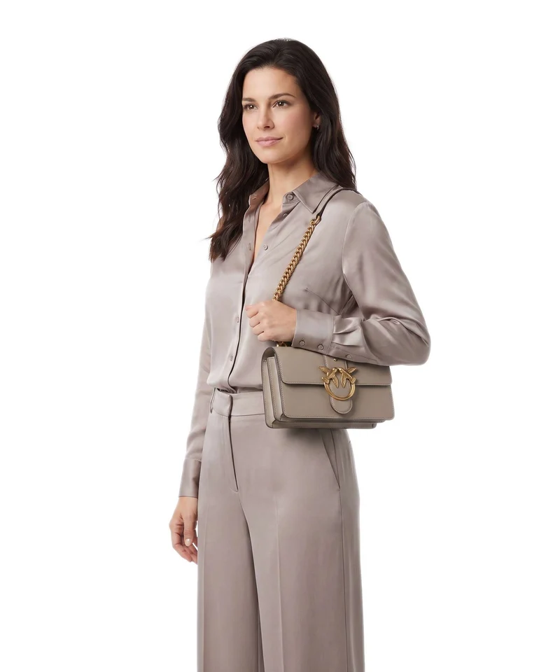 Pinko Love One Mini Umhängetasche grigio talpa/antique gold