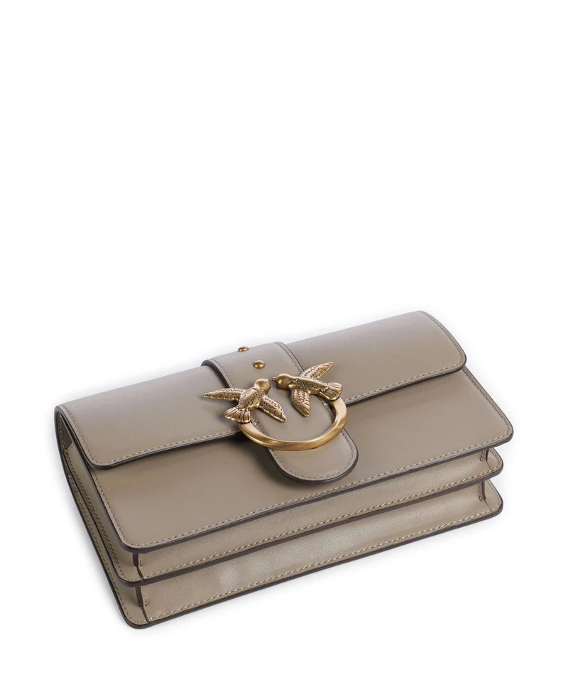Pinko Love One Mini Umhängetasche grigio talpa/antique gold