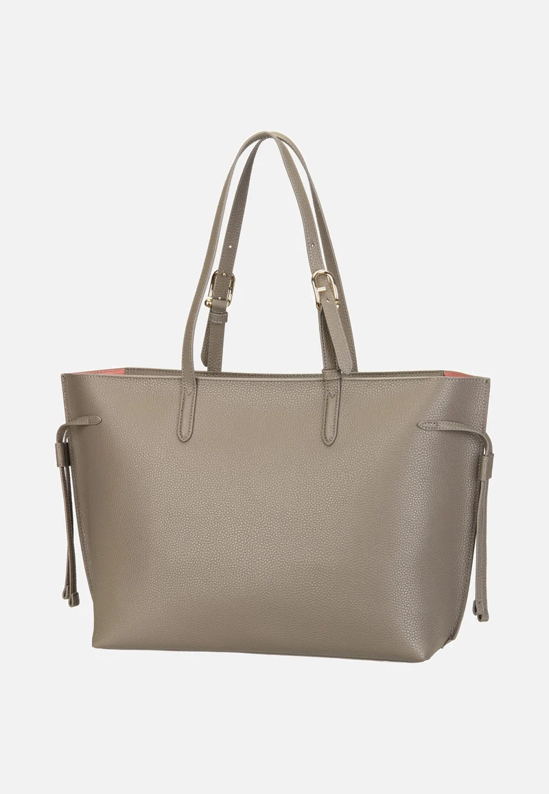 Ava L Tote W/Zip Muddy Gray+Rosewood - Shopper