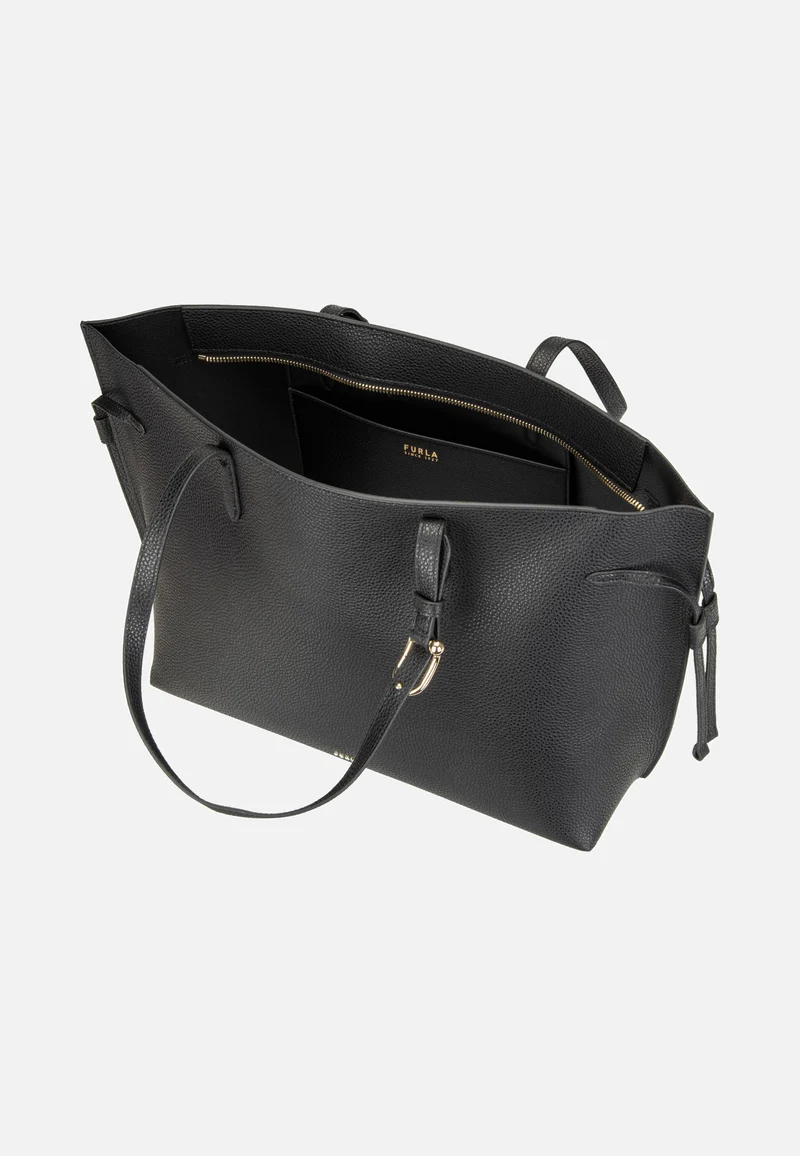 Ava L Tote W/Zip Nero+Nero - Shopper