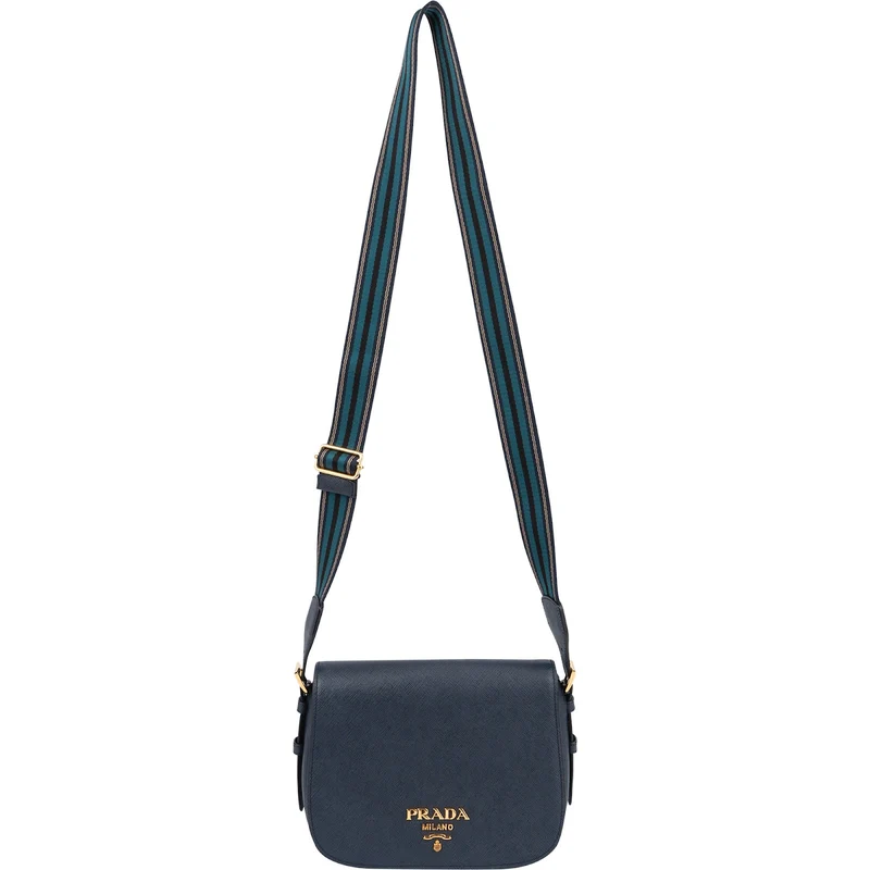 Prada Blue Saffiano Leather Shoulder Crossbody Bag