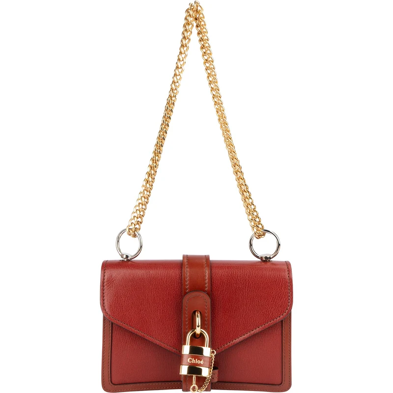 Chloé Leather Aby Lock and Chain Crossbody Bag