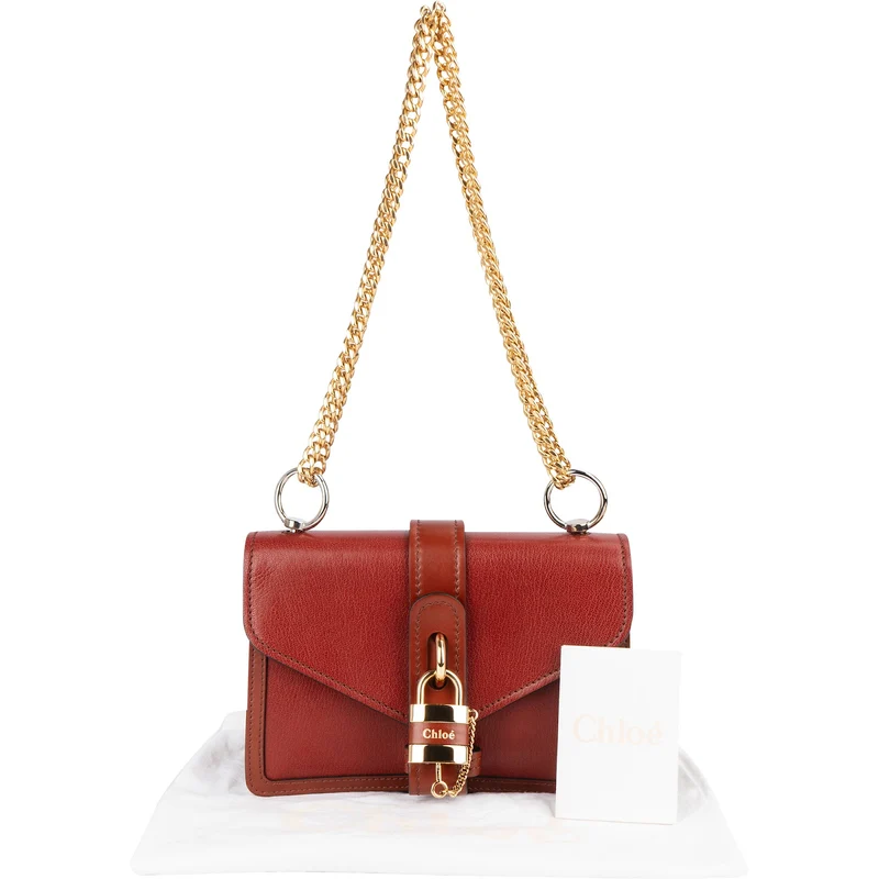 Chloé Leather Aby Lock and Chain Crossbody Bag