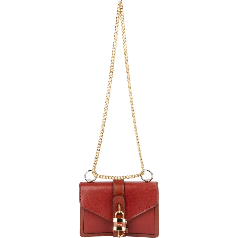 Chloé Leather Aby Lock and Chain Crossbody Bag