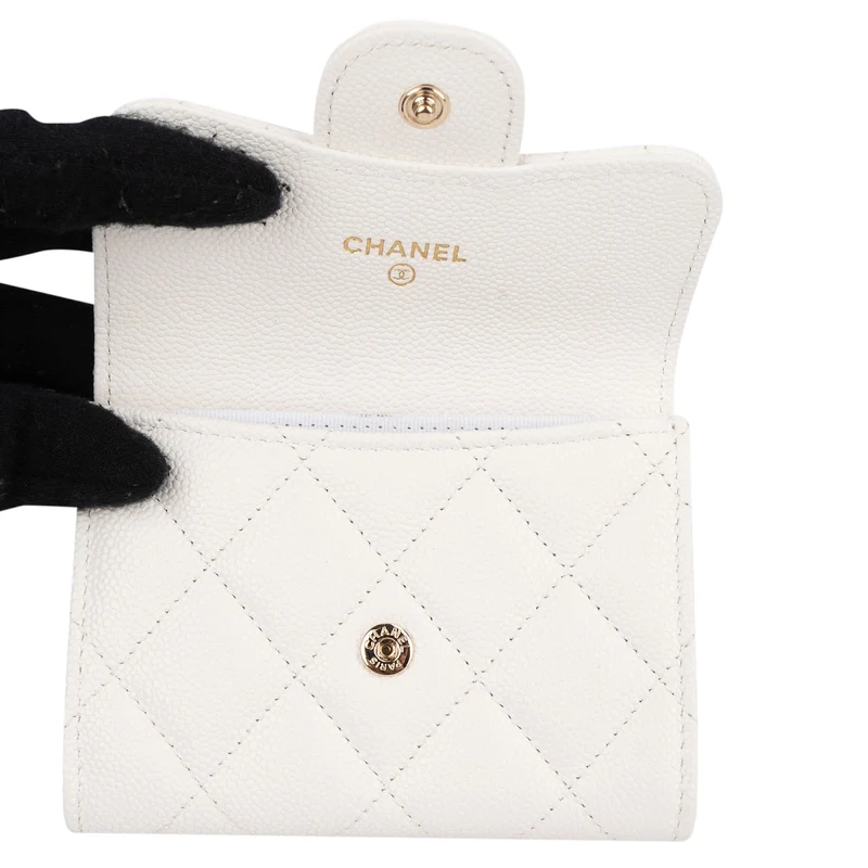 Chanel Quilted Caviar Leather Classic Coin Mini Wallet