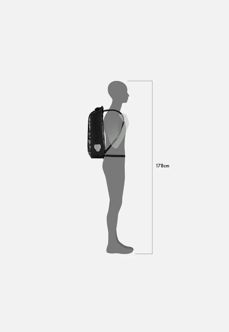 Messenger-Bag Schwarz - Rolltop Rucksack