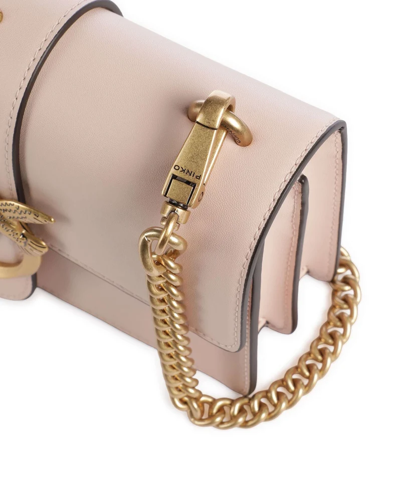 Pinko Love One Mini Umhängetasche rosa cammeo/antique gold