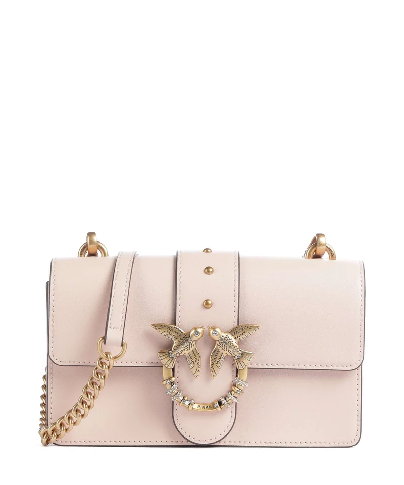 Pinko Love One Mini New Buckle Umhängetasche rosa cammeo/antique gold