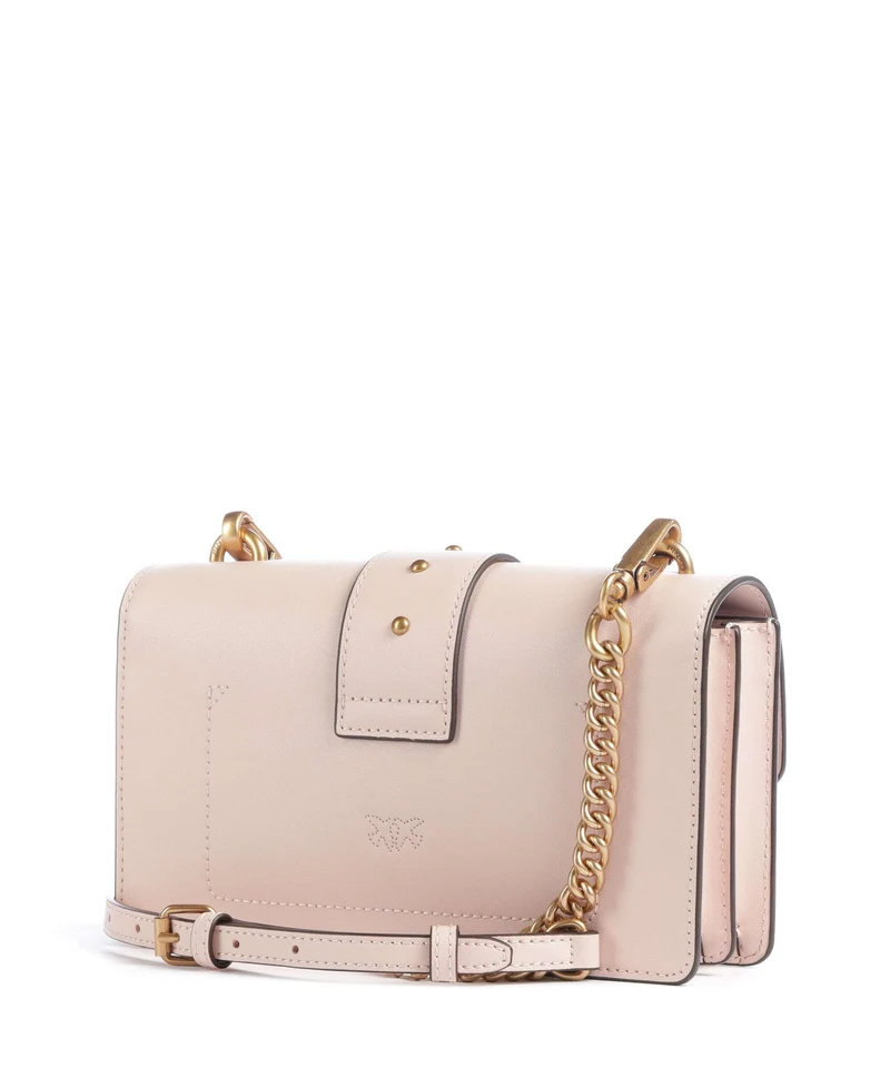 Pinko Love One Mini New Buckle Umhängetasche rosa cammeo/antique gold