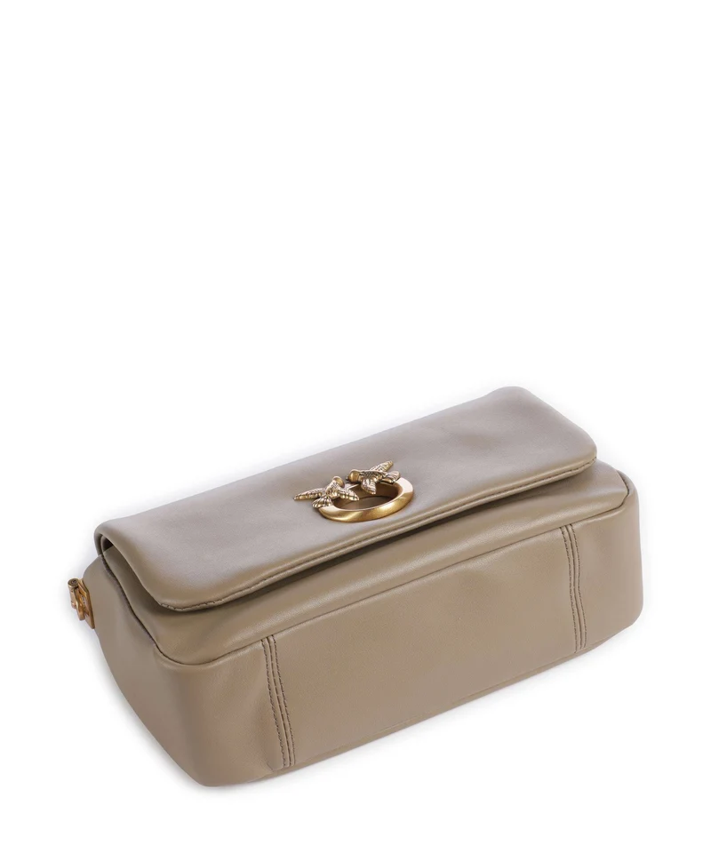 Pinko Click Soft Horizontal Mini Umhängetasche grigio talpa/antique gold