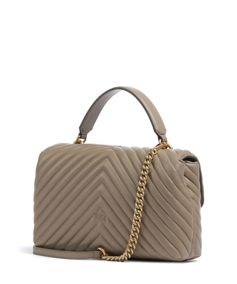 Pinko Love Lady Puff Classic Handtasche grigio talpa/antique gold