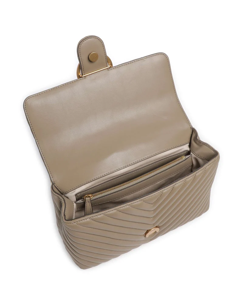 Pinko Love Lady Puff Classic Handtasche grigio talpa/antique gold