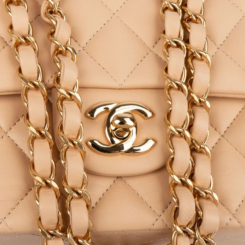 Chanel Quilted Lambskin Medium Double Flap Shoulder Bag