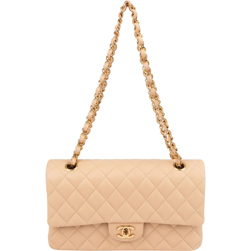 Chanel Quilted Lambskin Medium Double Flap Shoulder Bag
