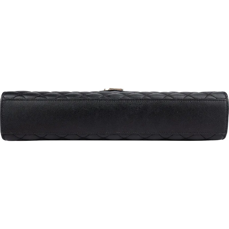 Saint Laurent Quilted Grained Leather Large Envelope Crossbody Bag