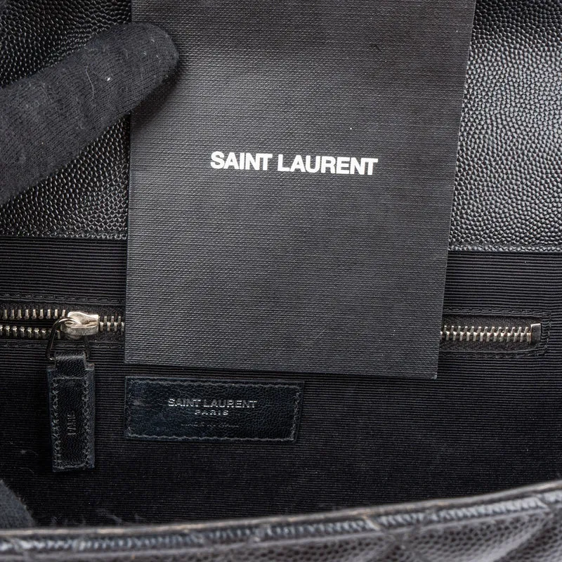 Saint Laurent Quilted Grained Leather Large Envelope Crossbody Bag