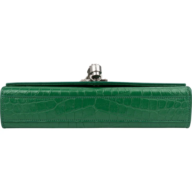 Saint Laurent Crocodile Embossed Leather Kate Tassel Crossbody Bag