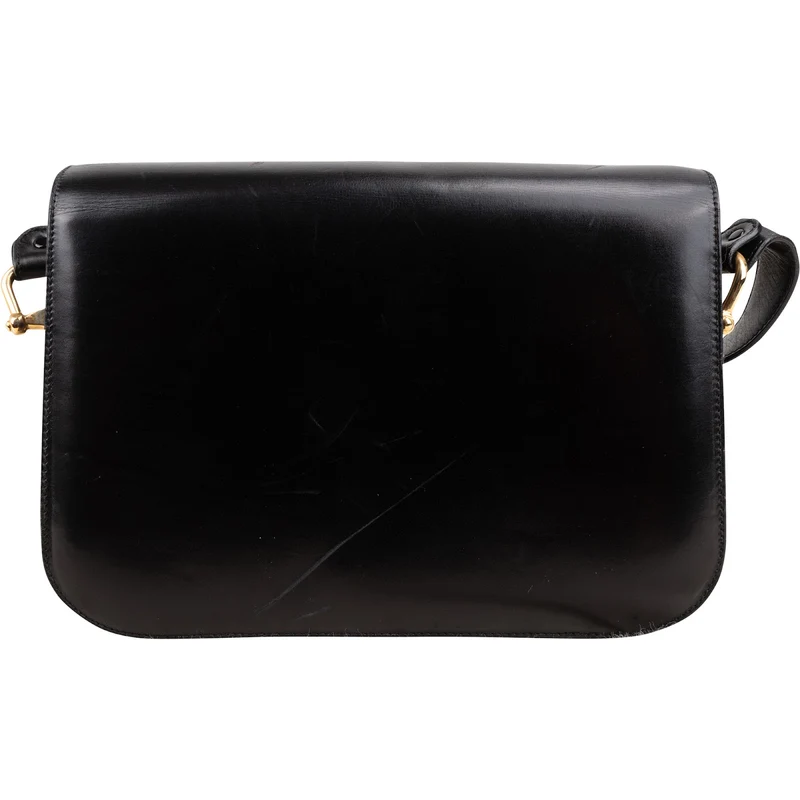 Celine Boxcalf Leather Horse Carriage Flap Triomphe Shoulder Bag