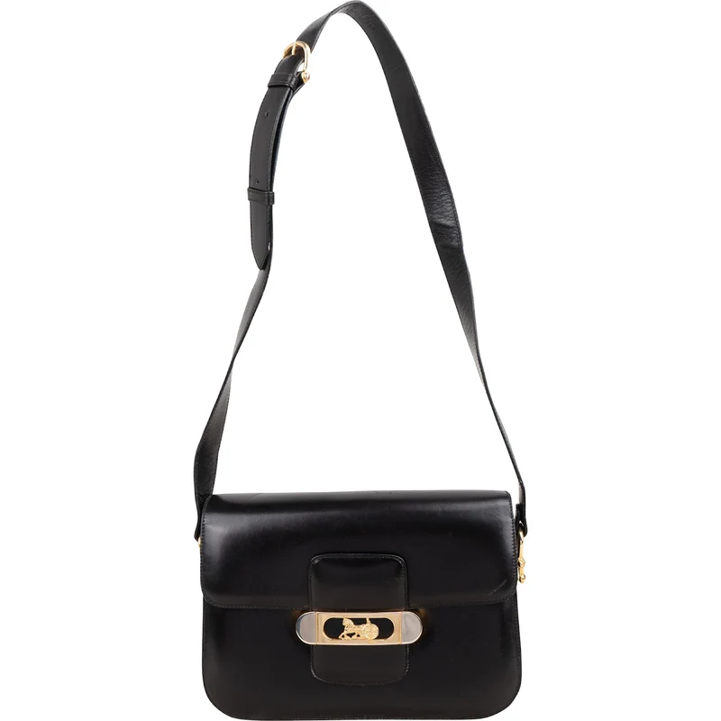 Celine Boxcalf Leather Horse Carriage Flap Triomphe Shoulder Bag