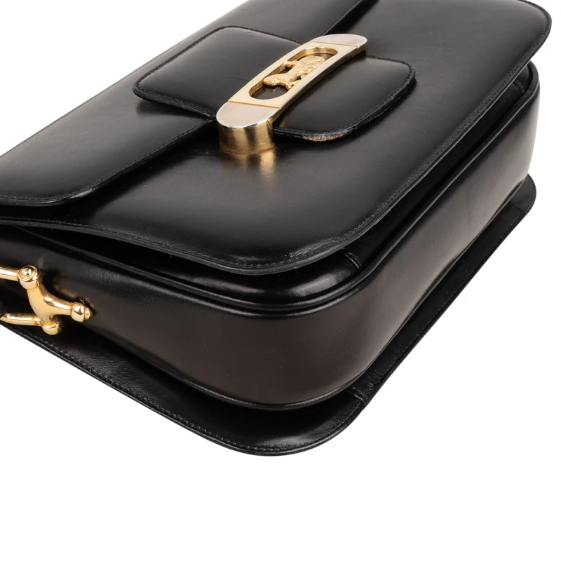 Celine Boxcalf Leather Horse Carriage Flap Triomphe Shoulder Bag