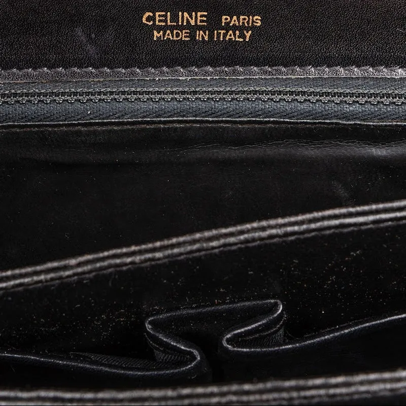 Celine Boxcalf Leather Horse Carriage Flap Triomphe Shoulder Bag