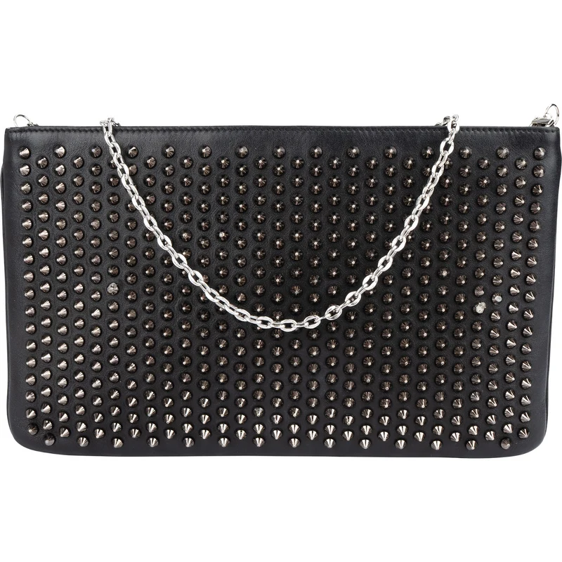 Christian Louboutin Leather Spiked Loubiposh Crossbody Bag