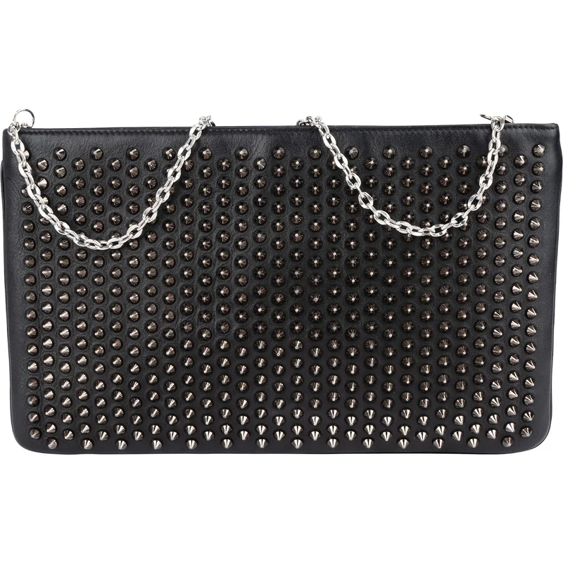 Christian Louboutin Leather Spiked Loubiposh Crossbody Bag