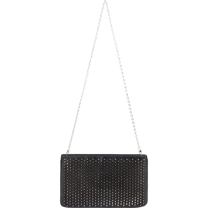 Christian Louboutin Leather Spiked Loubiposh Crossbody Bag