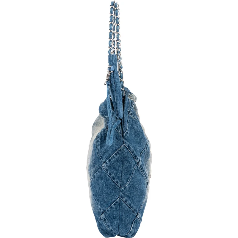 Chanel 22 Quilted Denim Chanel Tote Shoulder Bag