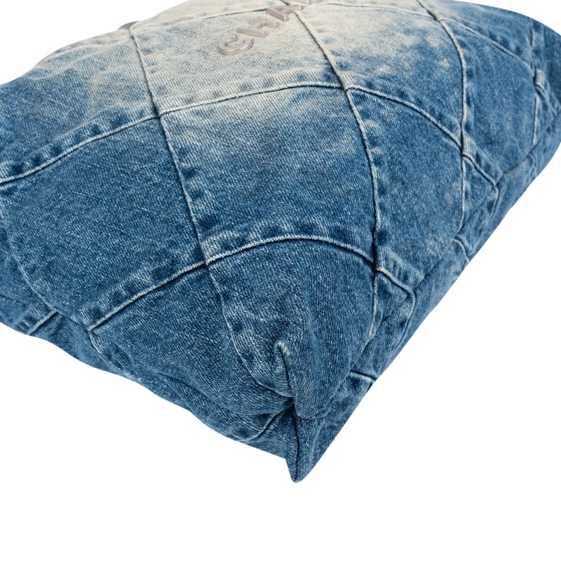 Chanel 22 Quilted Denim Chanel Tote Shoulder Bag