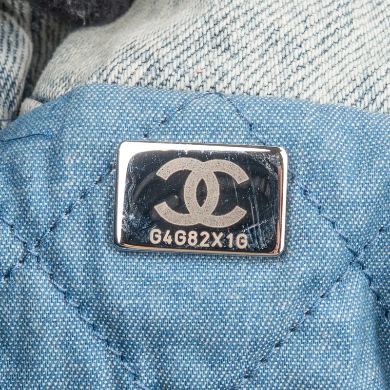 Chanel 22 Quilted Denim Chanel Tote Shoulder Bag