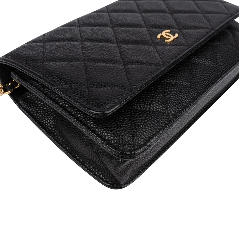 Chanel Quilted Caviar Leather CC Wallet On Chain Crossbody Bag