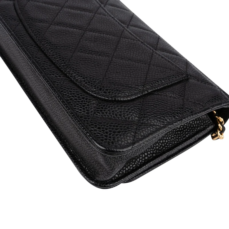 Chanel Quilted Caviar Leather CC Wallet On Chain Crossbody Bag