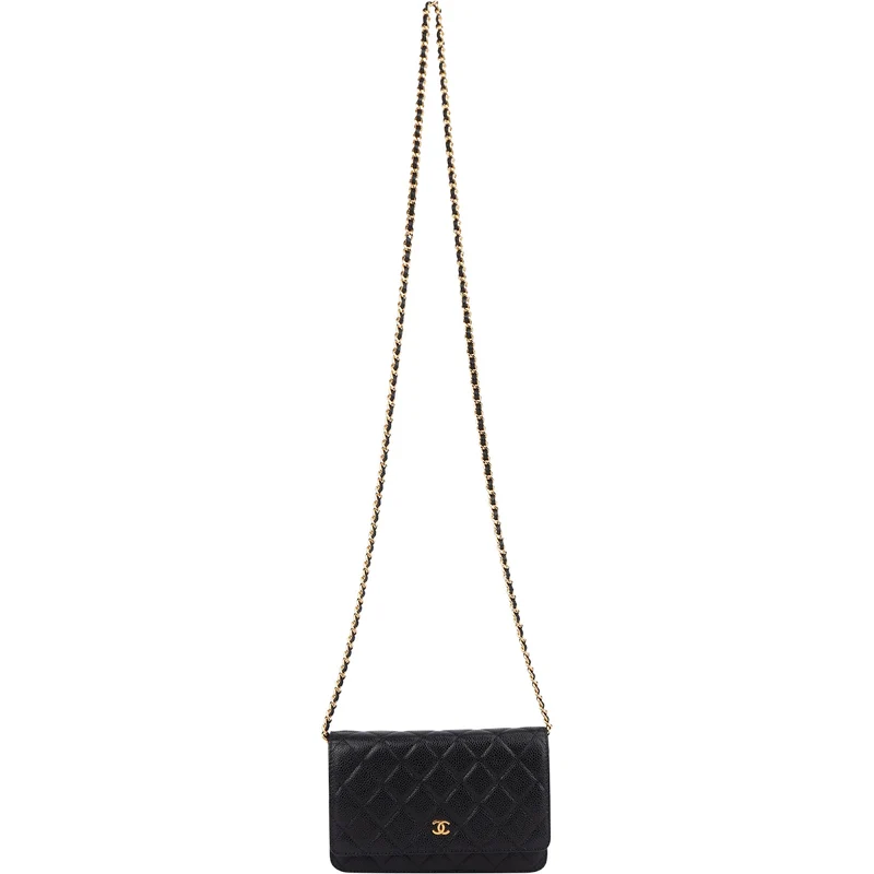 Chanel Quilted Caviar Leather CC Wallet On Chain Crossbody Bag