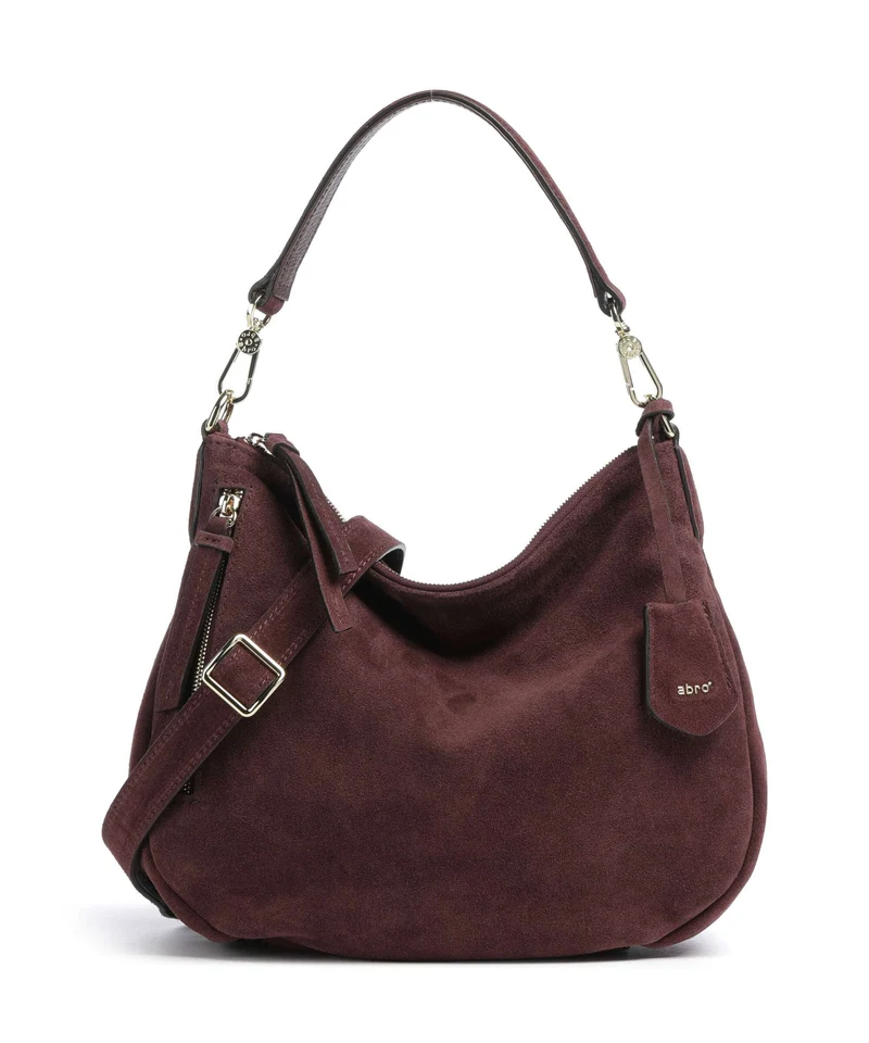 Abro Suede Juna Small Beuteltasche burgundy