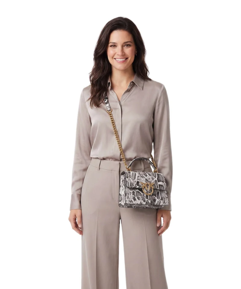 Pinko Love One Mini Umhängetasche roccia/nero/antique gold