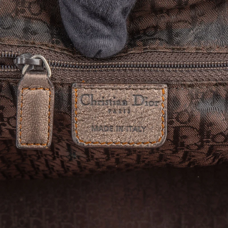 Christian Dior Metallic Leather Gaucho Saddle Handbag