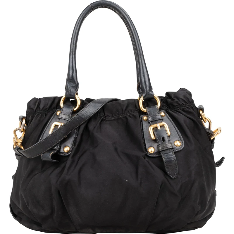 Prada Black Nylon Logo Handbag