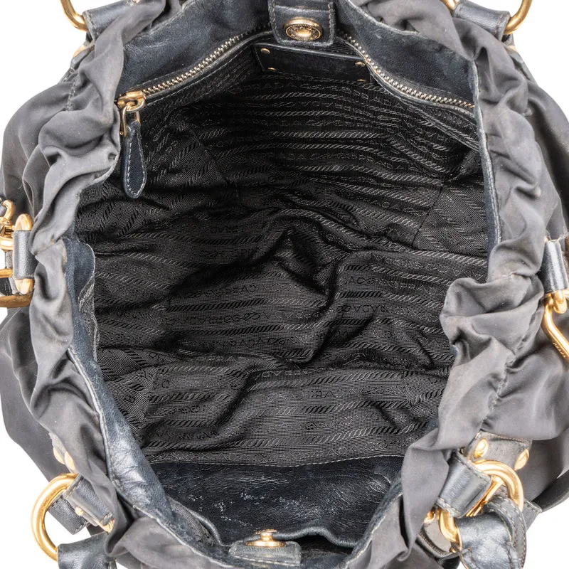 Prada Black Nylon Logo Handbag