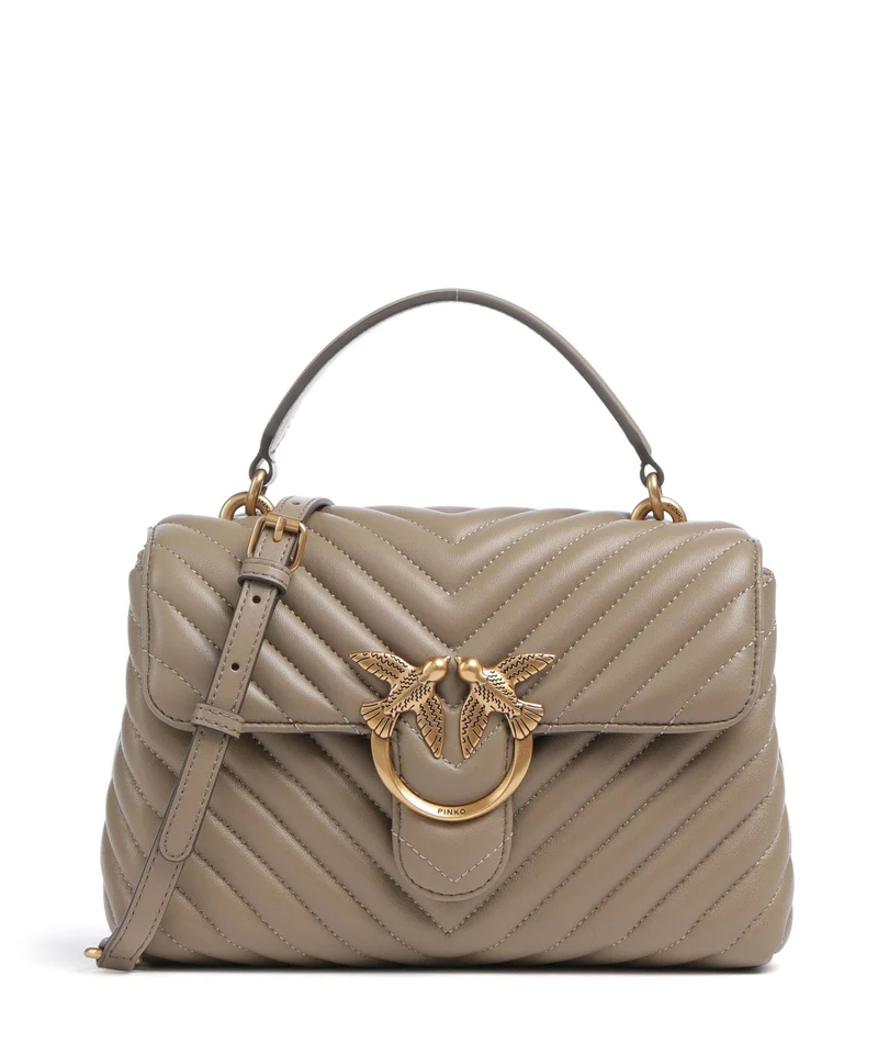 Pinko Love Lady Puff Mini Handtasche grigio talpa/antique gold