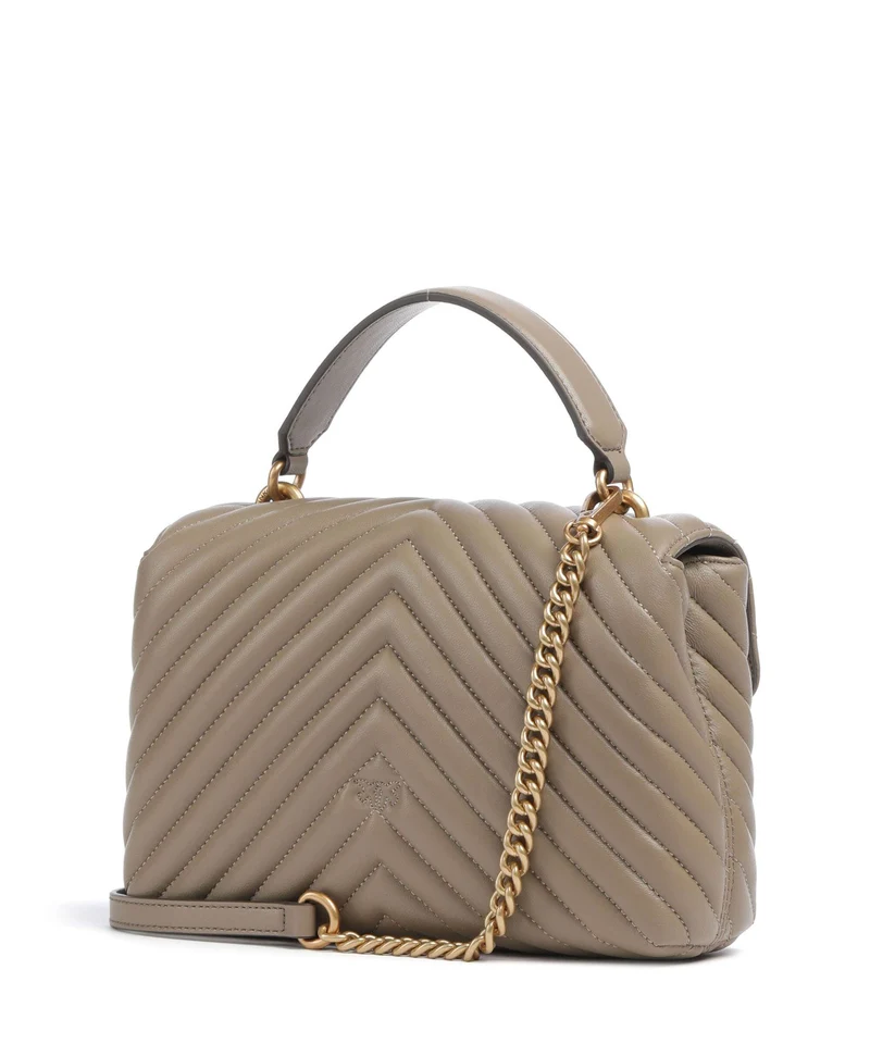 Pinko Love Lady Puff Mini Handtasche grigio talpa/antique gold